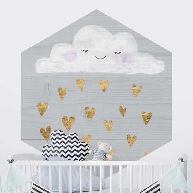 Decorazioni camera neonato Nuvola con cuori d'oro