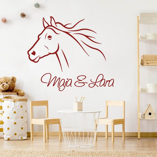 Adesivi murali cavalli Cavallo con nome personalizzato