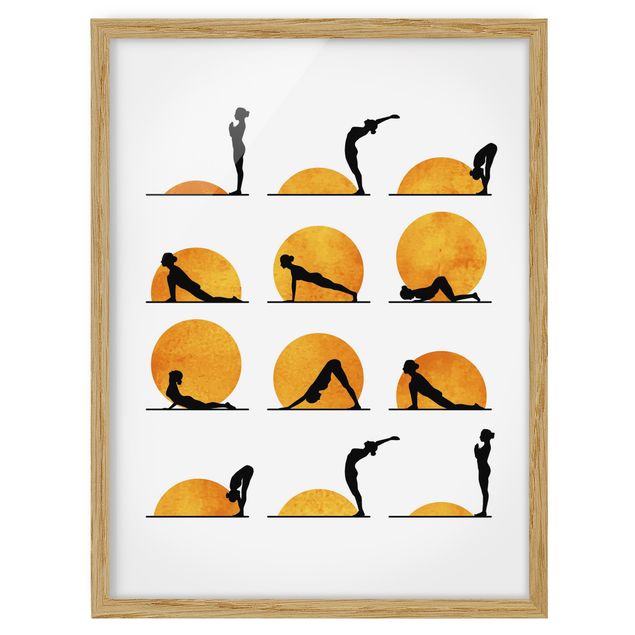 Quadri arancioni Yoga - Saluto al sole