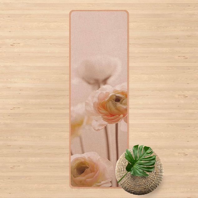 tappeto design moderno Delicato bouquet di fiori rosa chiaro