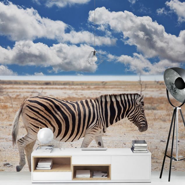 Carta da parati moderne Zebra nella savana