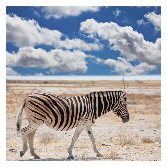 Carta da parati con animali Zebra nella savana