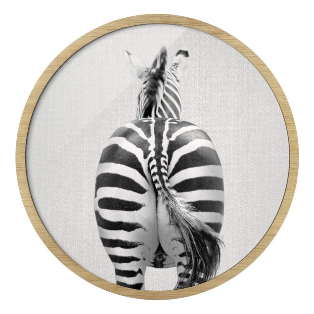 Quadro moderno Zebra da dietro bianco e nero