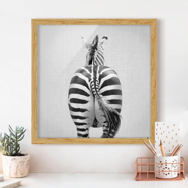 Decorazioni camera neonato Zebra da dietro bianco e nero