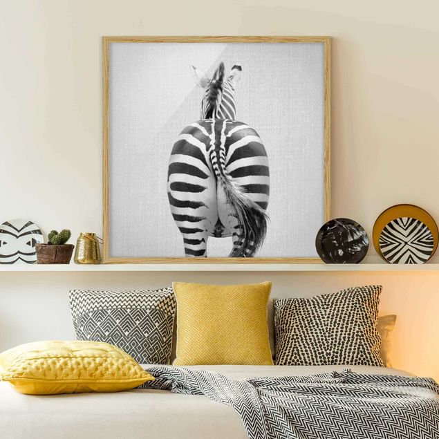 Quadri con zebre Zebra da dietro bianco e nero
