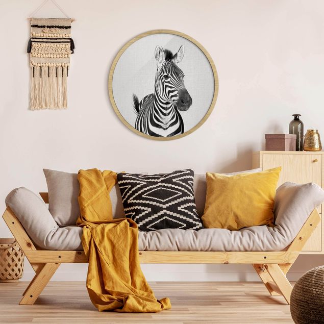 Quadri con cornice con animali Zebra Zilla Bianco e Nero