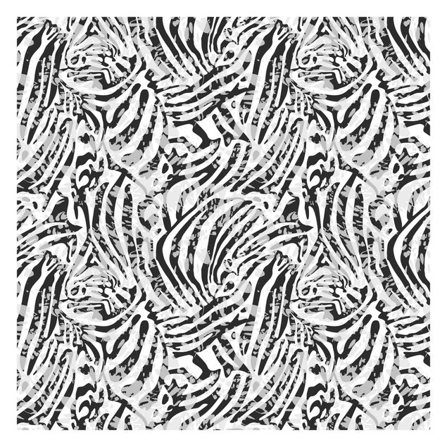 Carta da parati con animali Motivo zebrato in tonalità di grigio