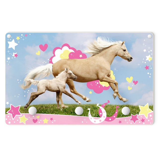 Appendiabiti per bambini - Due cavalli al galoppo con stelle